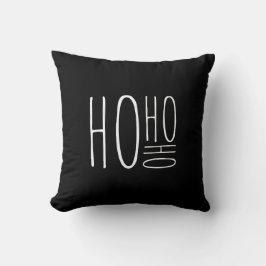 Almofada HO HO HO Feliz Natal Estilo Farmhouse Chic Preto