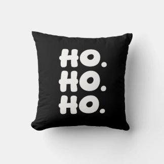 Almofada HO. HO. HO. Natal Chic Preto e Branco, mas Diverti
