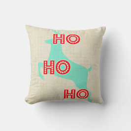Almofada ho ho ho rena vermelha azul natal