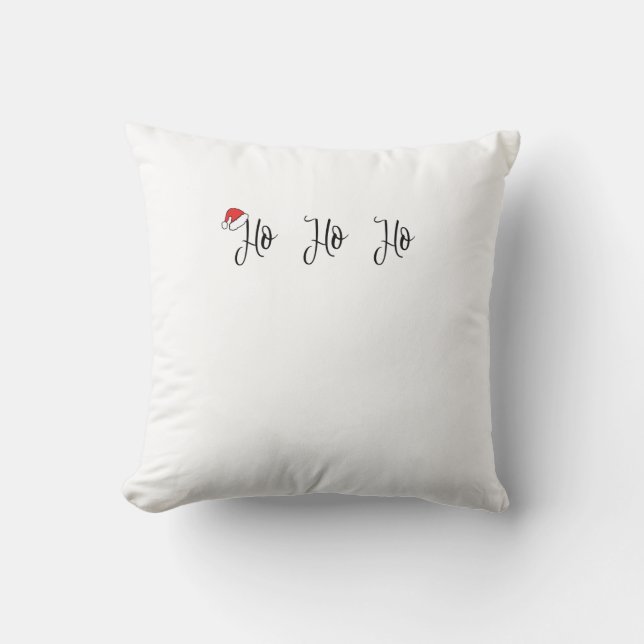 Almofada Ho Ho vestindo um chapéu vermelho de santa (Frente)
