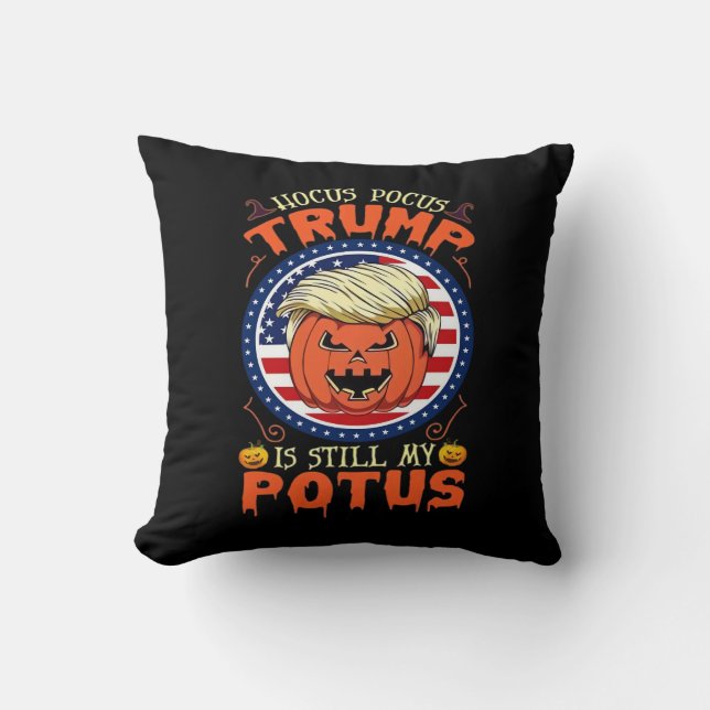 Almofada Hocus Pocus Ainda É Meu Potus Trumpkin Halloween (Frente)