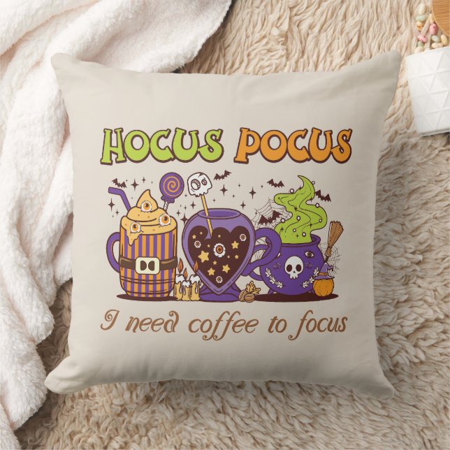 Almofada Hocus Pocus - Preciso De Café Para Focar (Cobertor)