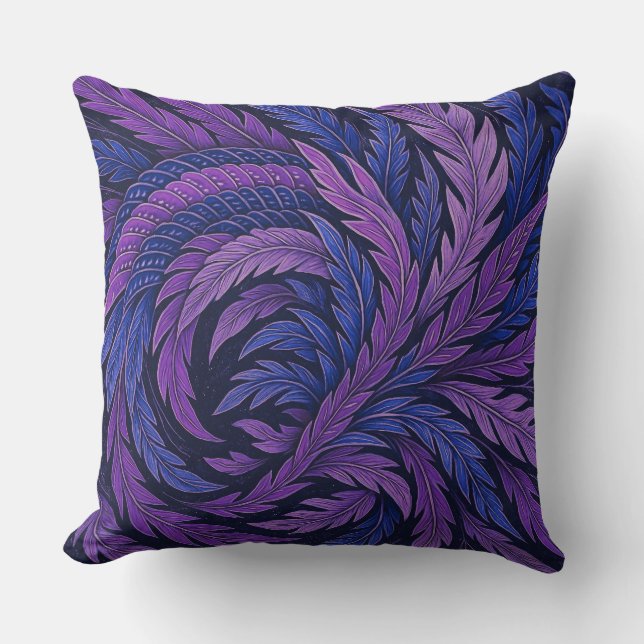 Almofada Hokusai Phoenix Cushion | Purple & Blue Feather  (Frente)