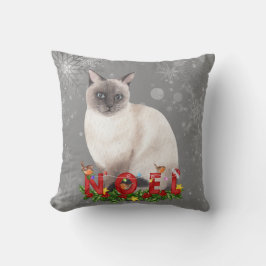 Almofada Holiday Siamese Cat Watercolor