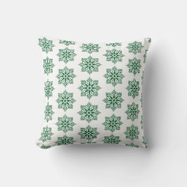 Almofada Holiday Snowflake Plaid Pattern Green