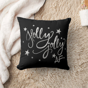 Almofada Holly Jolly AF Manuscrito De Folha Brilhante Pre