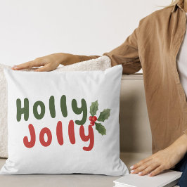 Almofada Holly Jolly - Festa Festiva de Férias com Ícone Ho