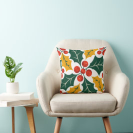 Almofada Holly Leaves Retro Modern Big Print Pattern 