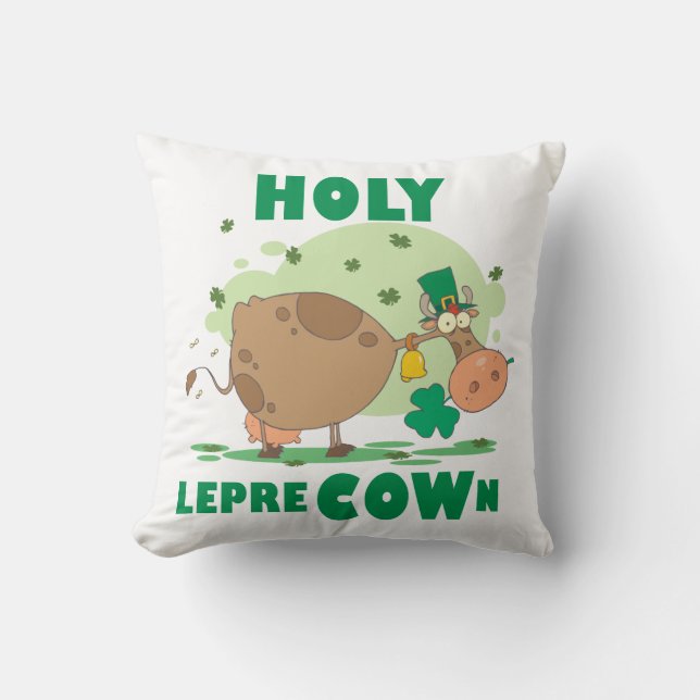 Almofada HOLY LepreCOWn T-shirts e presentes (Frente)