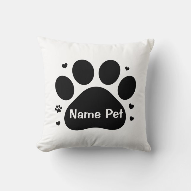 Almofada Home Decor Personalizado de Nome de Pet Personaliz (Frente)