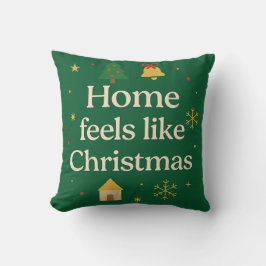 Almofada Home Feels Like Christmas | Cozy Holiday 