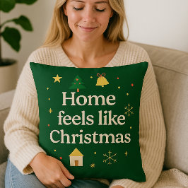 Almofada Home Feels Like Christmas | Cozy Holiday 