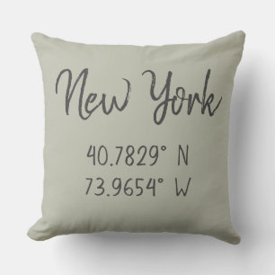 Almofada Home GPS Coordena Longitude Latitude Nova York