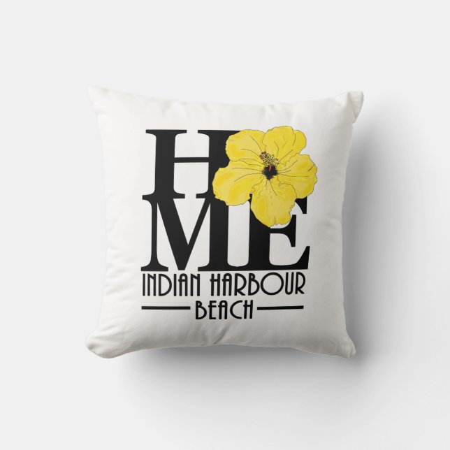 Almofada HOME Indian Harbor Beach Yellow Hibiscus (Frente)