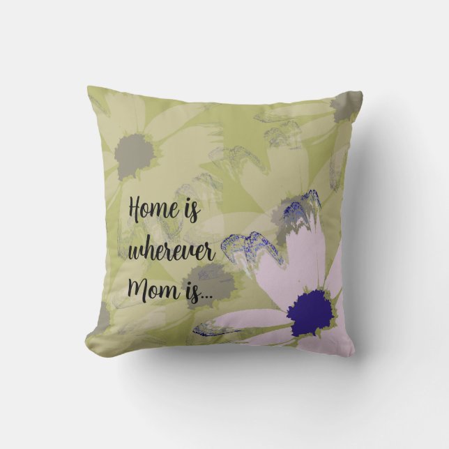 Almofada Home is Wherever Mom is Throw Pillow (Frente)