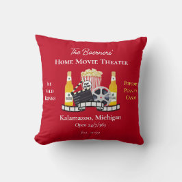 Almofada Home Movie Theater Popcorn Clapperboard Film