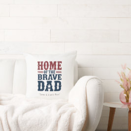 Almofada Home of the Brave Dad Pillow – Funny Couch Gift