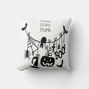 Almofada Home Scary Home Bats Pumpkin, Black Cat, Voodoo