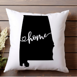 Almofada Home State Outline Heart Alabama