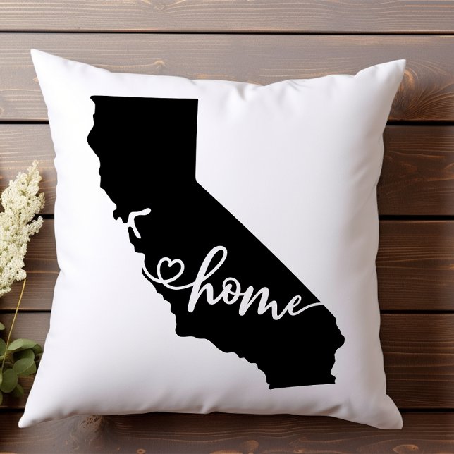 Almofada Home State Outline Heart California (Criador carregado)