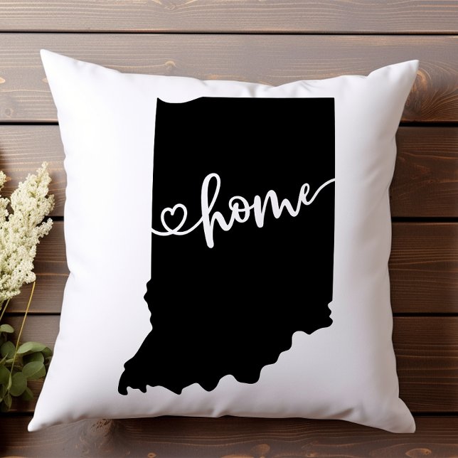 Almofada Home State Outline Heart Indiana (Criador carregado)