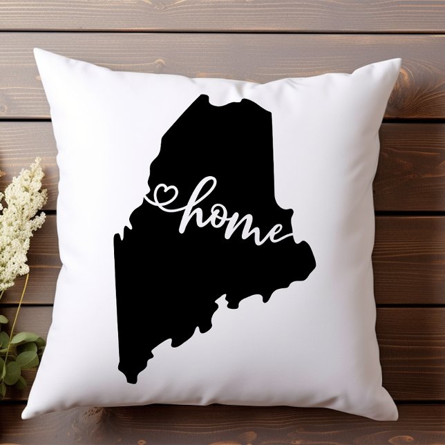 Almofada Home State Outline Heart Maine (Criador carregado)
