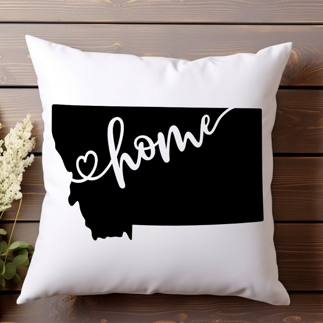 Almofada Home State Outline Heart Montana (Criador carregado)
