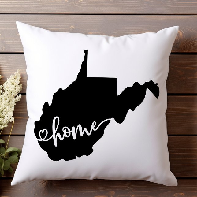 Almofada Home State Outline Heart West Virginia (Criador carregado)