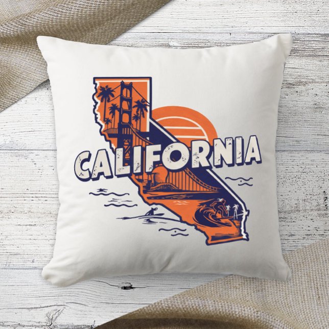 Almofada Home State Retro Color California (Criador carregado)