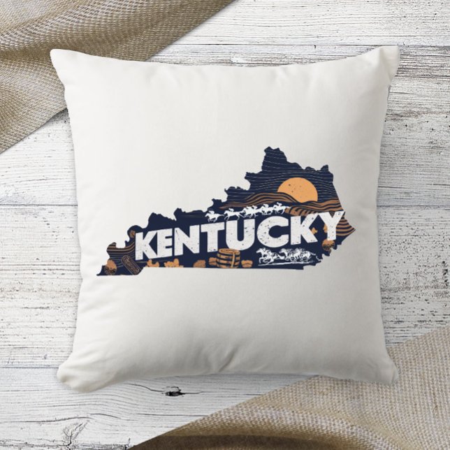 Almofada Home State Retro Color Kentucky (Criador carregado)