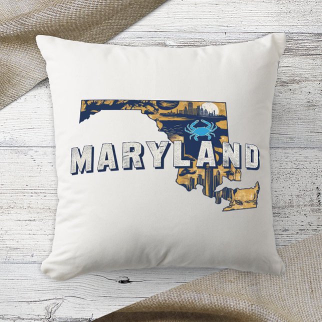 Almofada Home State Retro Color Maryland (Criador carregado)
