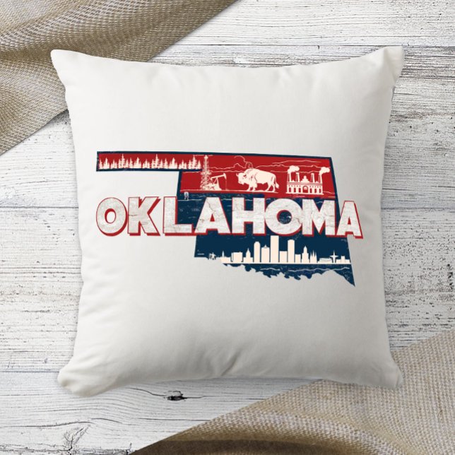 Almofada Home State Retro Color Oklahoma (Criador carregado)
