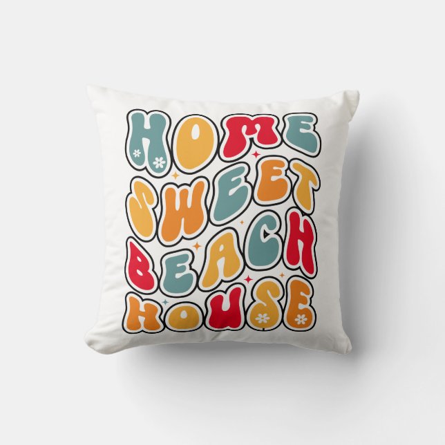 Almofada Home Sweet Beach House Retroativo (Frente)