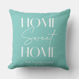 Almofada Home Sweet Home Aqua Green Solid