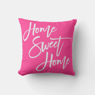 Almofada Home Sweet Home Elegante White Script Quente
