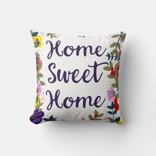 Almofada Home Sweet Home Floral Reef (Frente)