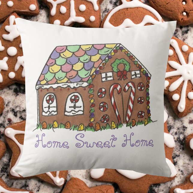 Almofada Home Sweet Home Gingercake Natal (Gingerbread house pillow)