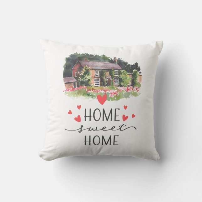 Almofada Home Sweet Home House Gardener Rustic (Frente)