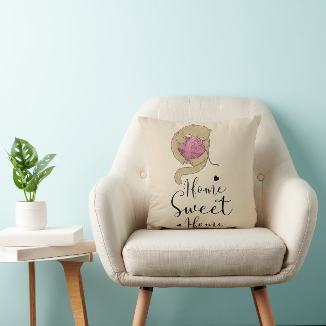Almofada Home Sweet Home Kitten Yarn (Cadeira)