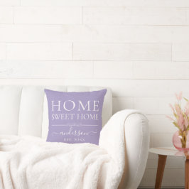 Almofada Home Sweet Home | Nome da família Ano Lilac