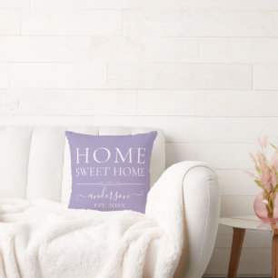 Almofada Home Sweet Home Nome da família Ano Lilac