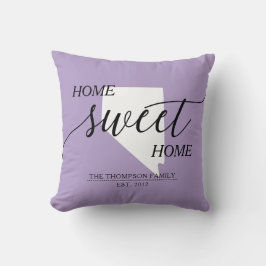 Almofada Home Sweet Home NV State Family Name Travesseiro d