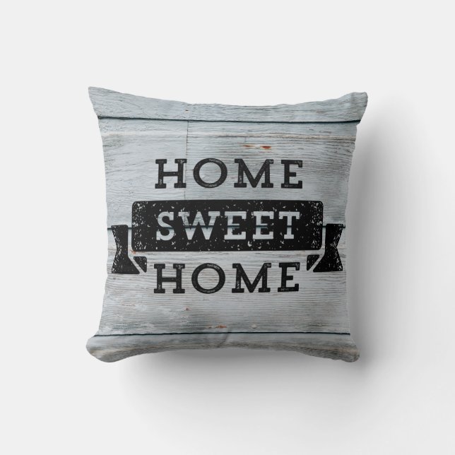 Almofada Home Sweet Home Pale Wood Rustic (Frente)