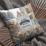Almofada Home Sweet Home Pale Wood Rustic Foto Personalizad<br><div class="desc">Travesseiro Rustic Photo apresentando "Home Sweet Home" contra um fundo padrão de madeira pálida que você pode personalizar com seu nome e pode adicionar 8 de suas próprias fotos. Excelente como presentes para a família e amigos ou para você mesmo para decorar sua casa ou dormitório. Personalize-o substituindo o texto...</div>