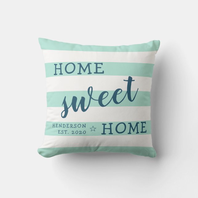 Almofada Home Sweet Home Personalizado Ponto Verde (Frente)
