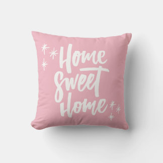 Almofada Home Sweet Home Pink Com Letra Branca