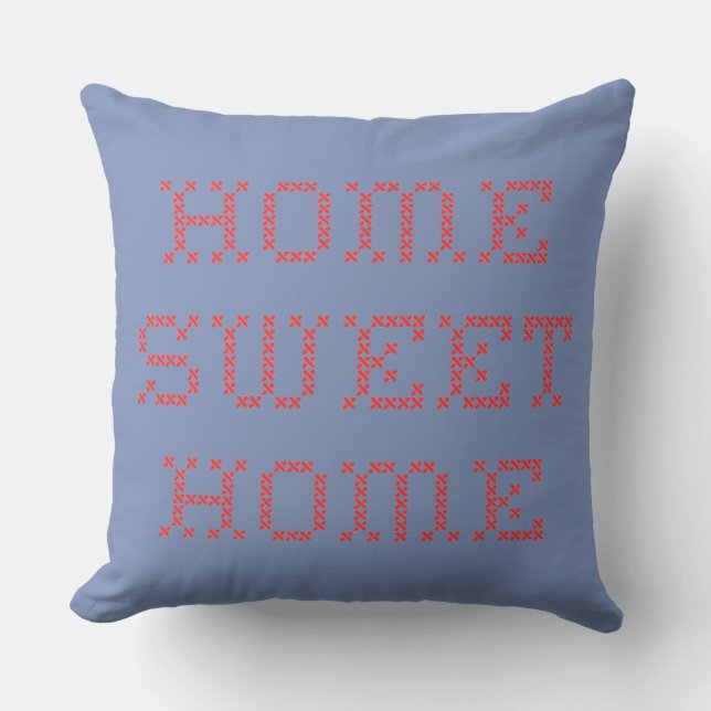 Almofada Home Sweet Home Red Cross Stitch (Frente)