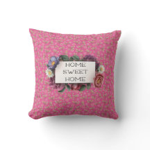 Home Sweet Home Rosa Roses Reversible Travesseiro 