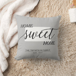 Almofada Home Sweet Home SD Estado Família Nome Travesseiro