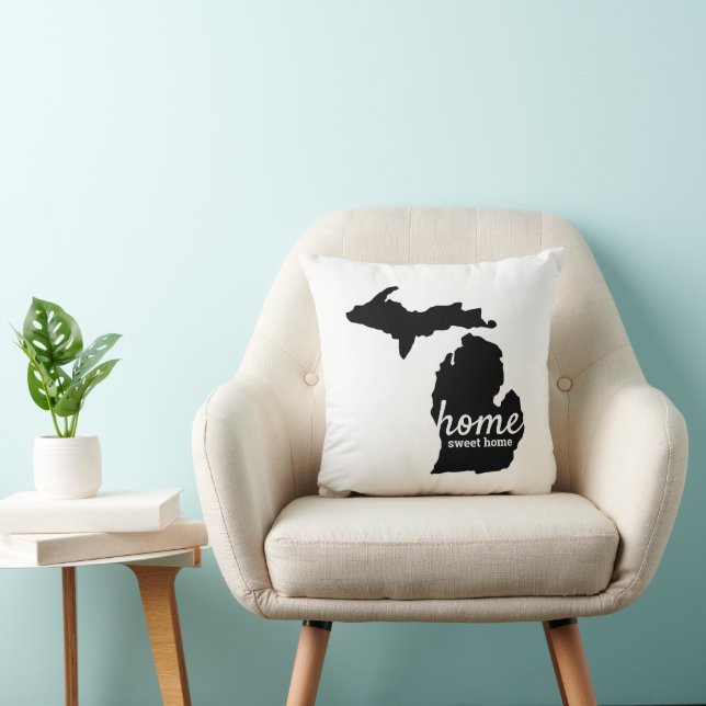 Almofada Home Sweet Home Silhouette de Michigan (Cadeira)